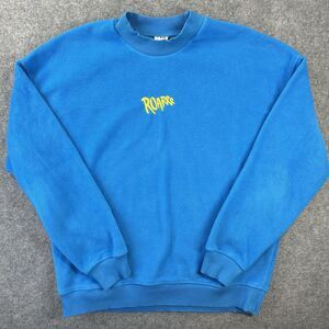 Zara Sweatshirt Womens Large Blue Fleece ROARRR Graphic Crewneck Pullover Soft